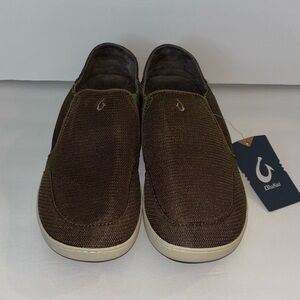 New Olukai Nohea Mesh Men's Brown Slip-On Shoes size 12